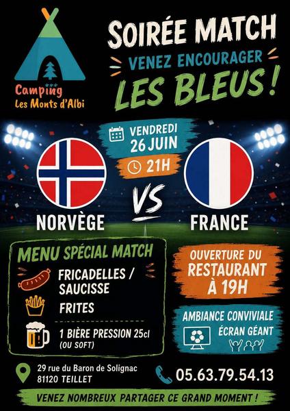 Diffusion du Mondial de foot 2026 au Camping des Monts d'Albi