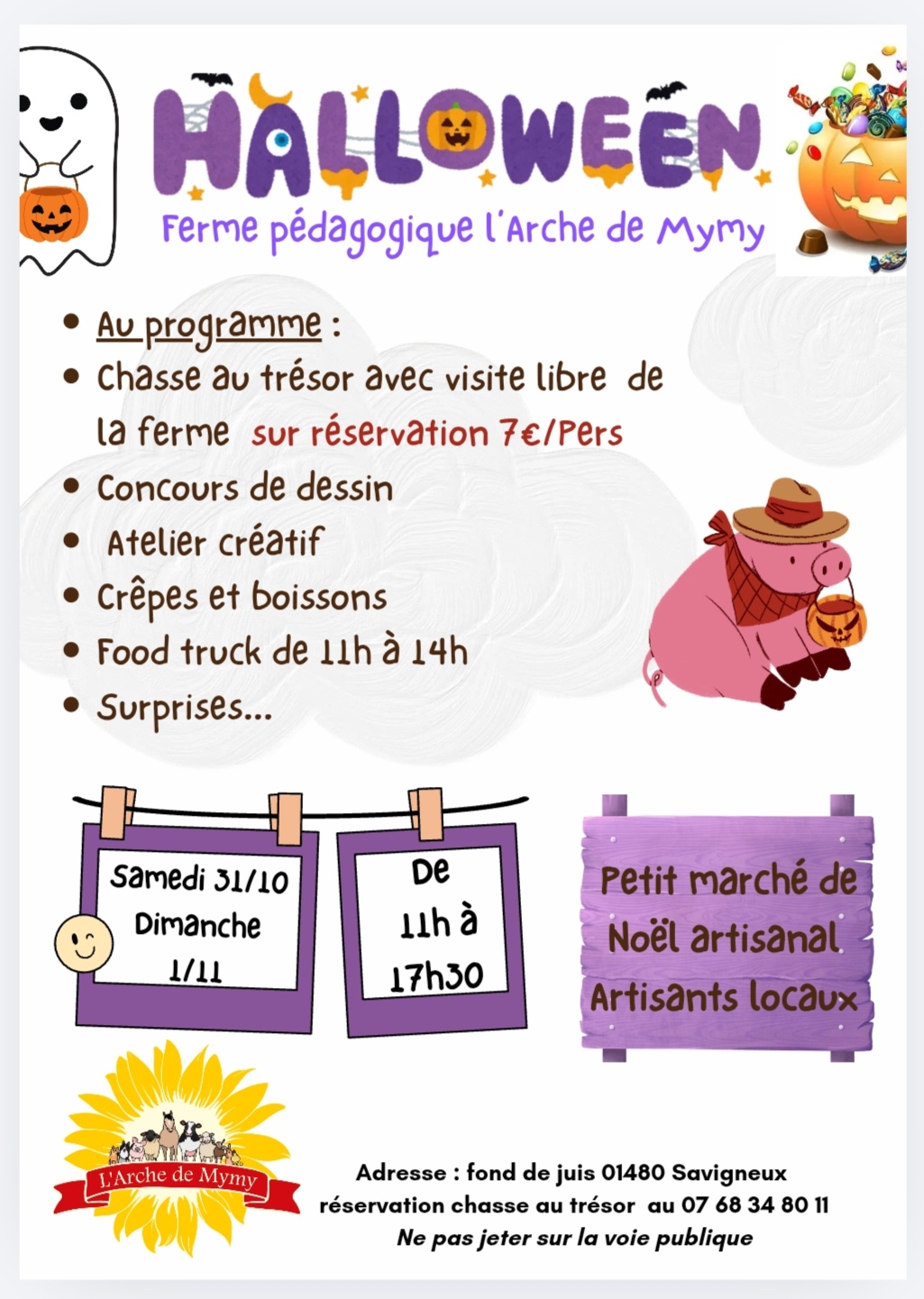 Halloween à la ferme pédagogique l'Arche de Mymy