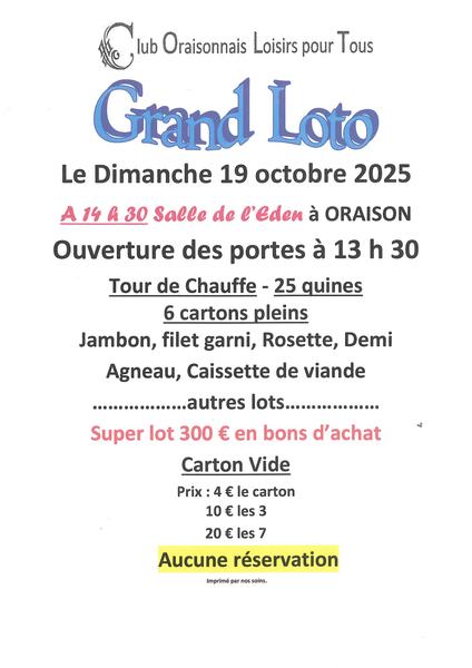Loto à Oraison