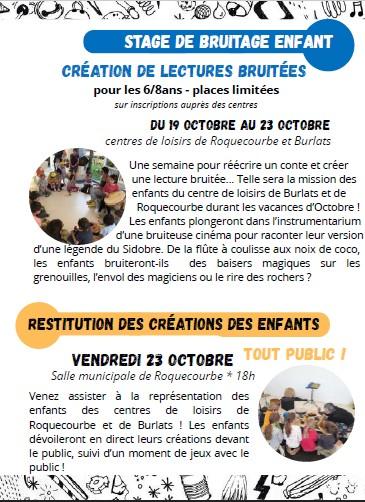 Restitution Stage de bruitage enfant
