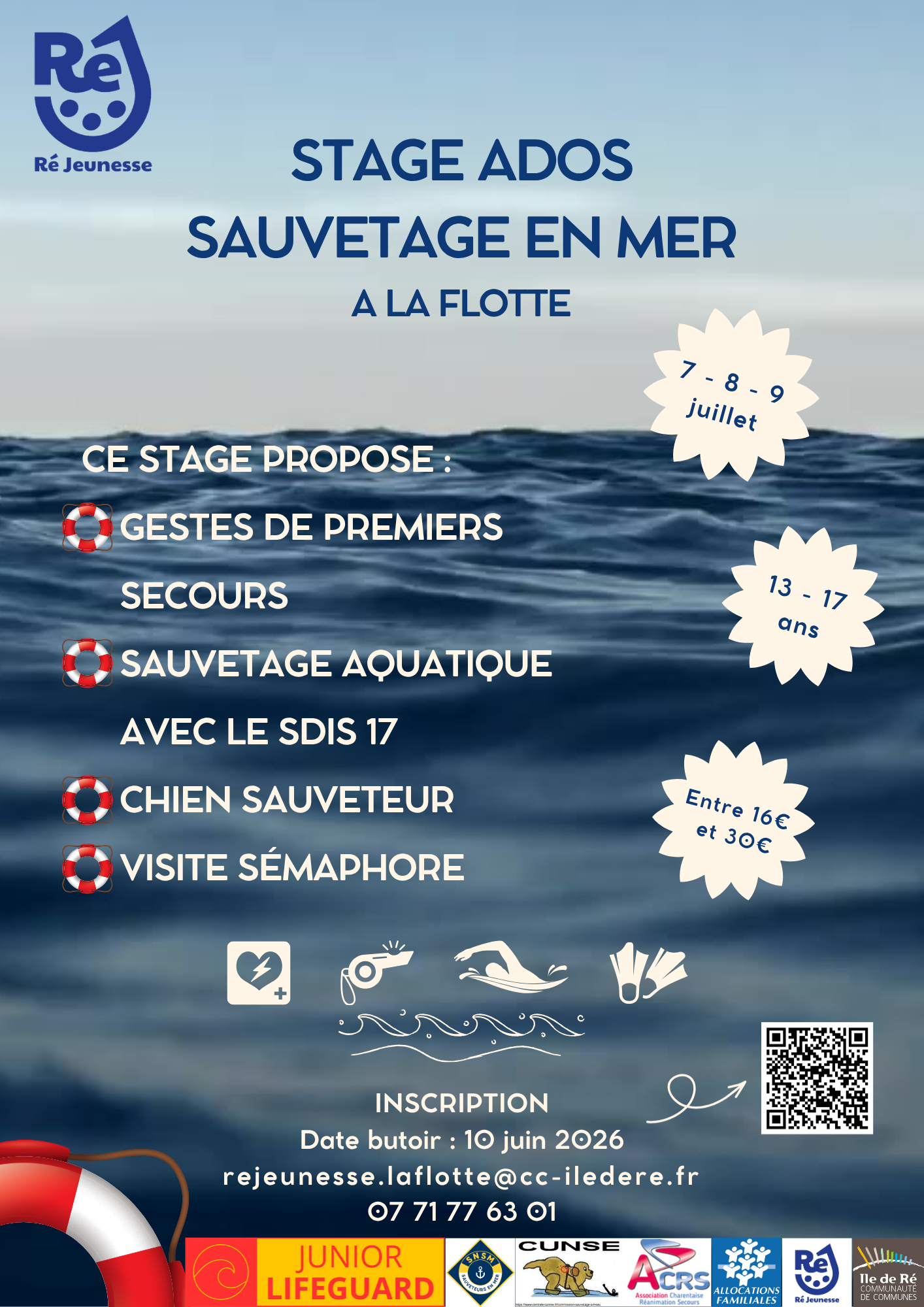 Stage Ados : Sauvetage en mer à la Flotte en Ré