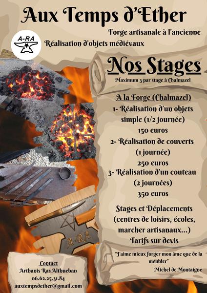 Stages à la forge - CHALMAZEL-JEANSAGNIÈRE