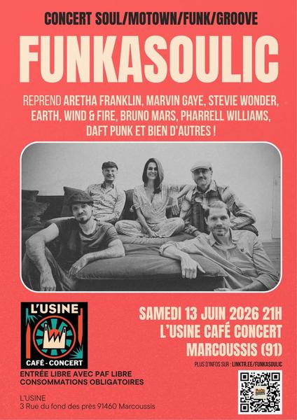Soiree 100% SOUL/FUNK/GROOVE avec FUNKASOULIC