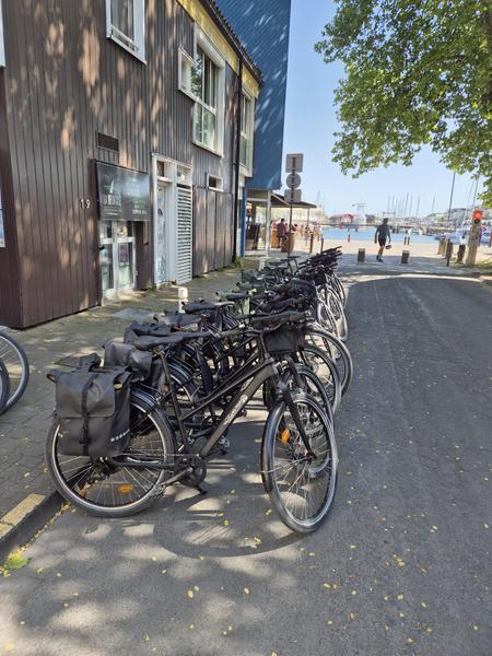Vélos de randonnées devant la boutique