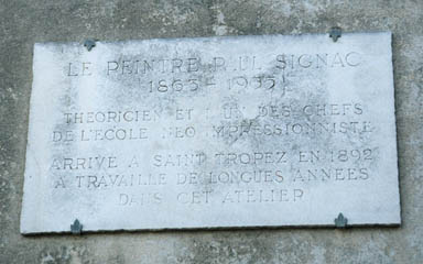 Plaque commémorative apposée sur la maison de Paul Signac