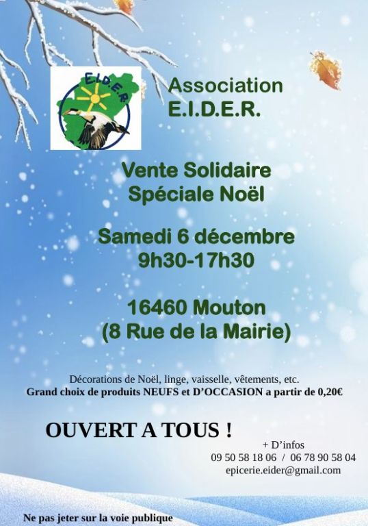 Vente solidaire, spéciale Noël_Mouton