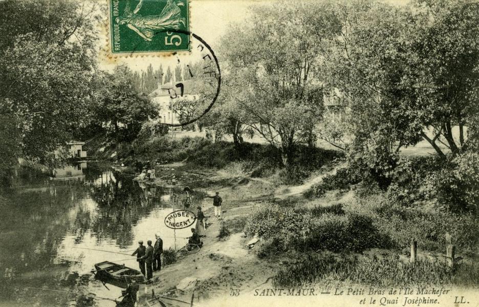Ancienne carte postale de le petit bras de l'Ile Mâchefer et le Quai Josephine 