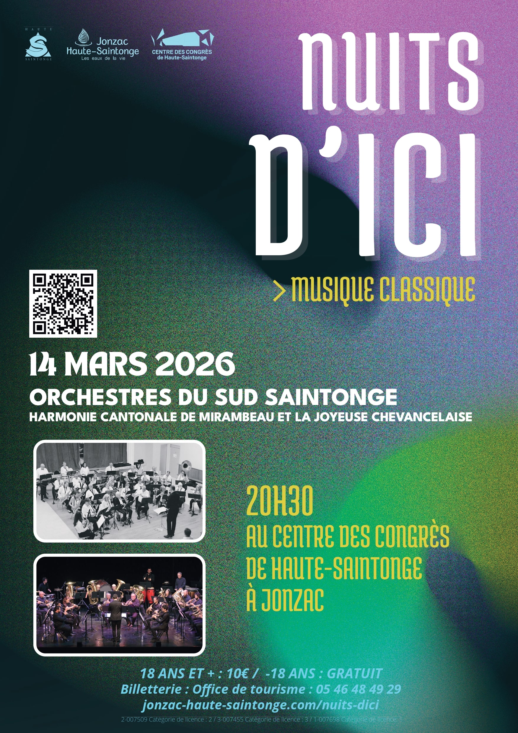 Concert Orchestres du Sud Saintonge – Harmonie cantonale de Mirambeau et La Joyeuse Chevancelaise