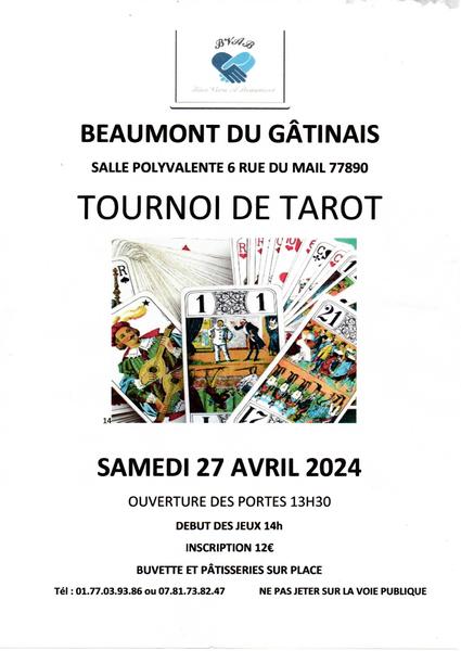 tarot samedi 27 avril Beaumont du Gâtinais 2024