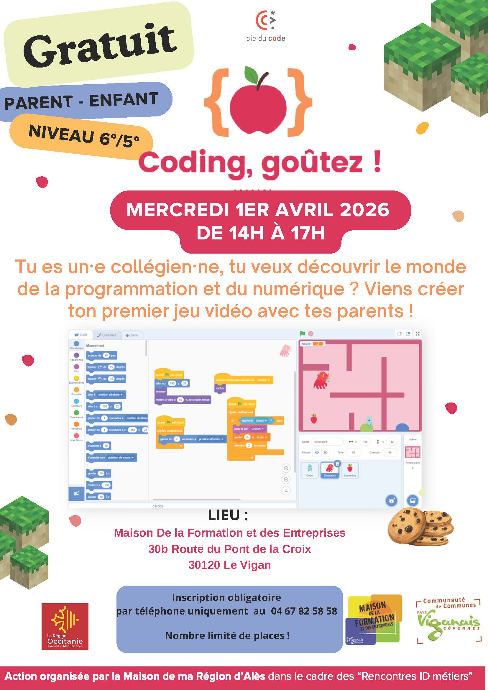 Découvrir la programmation en famille – Coding Goûter_Le Vigan
