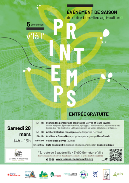 Affiche du marché de printemps 2026 -Serres de Beaudreville