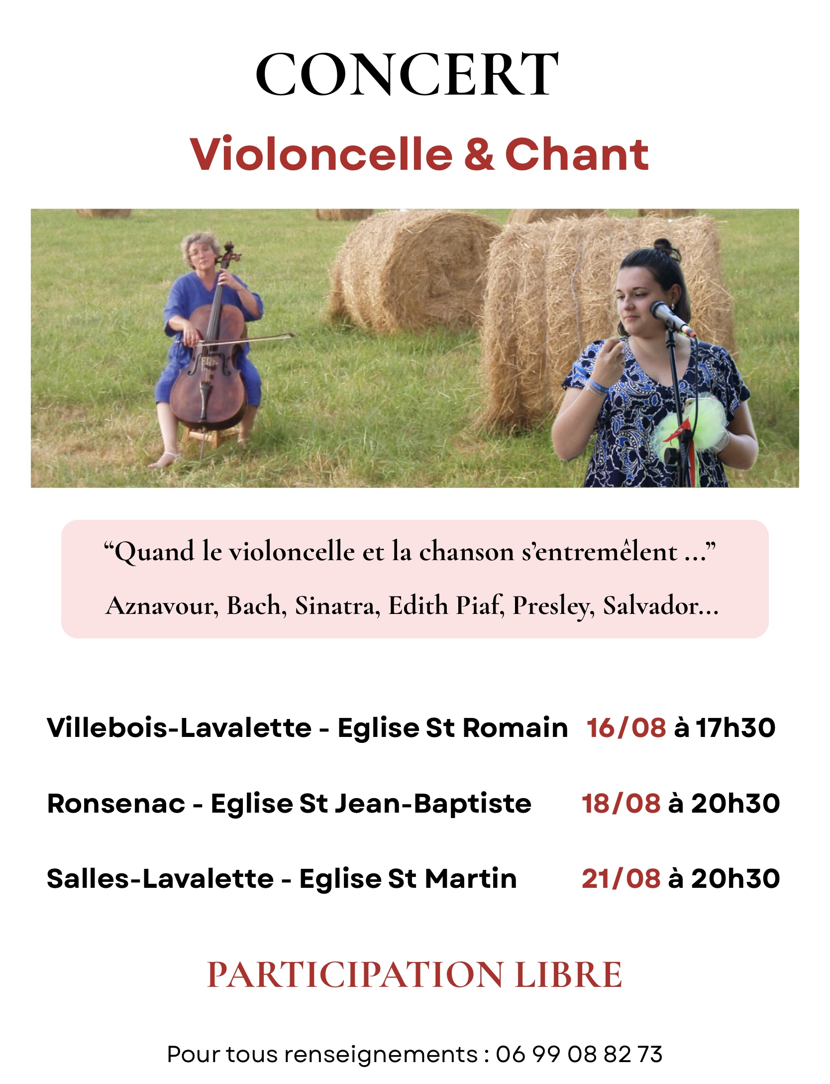 Concert : violoncelle et chant