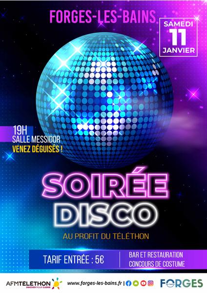 Soirée disco au profit du téléthon - janvier 2025 à Forges-les-Bains