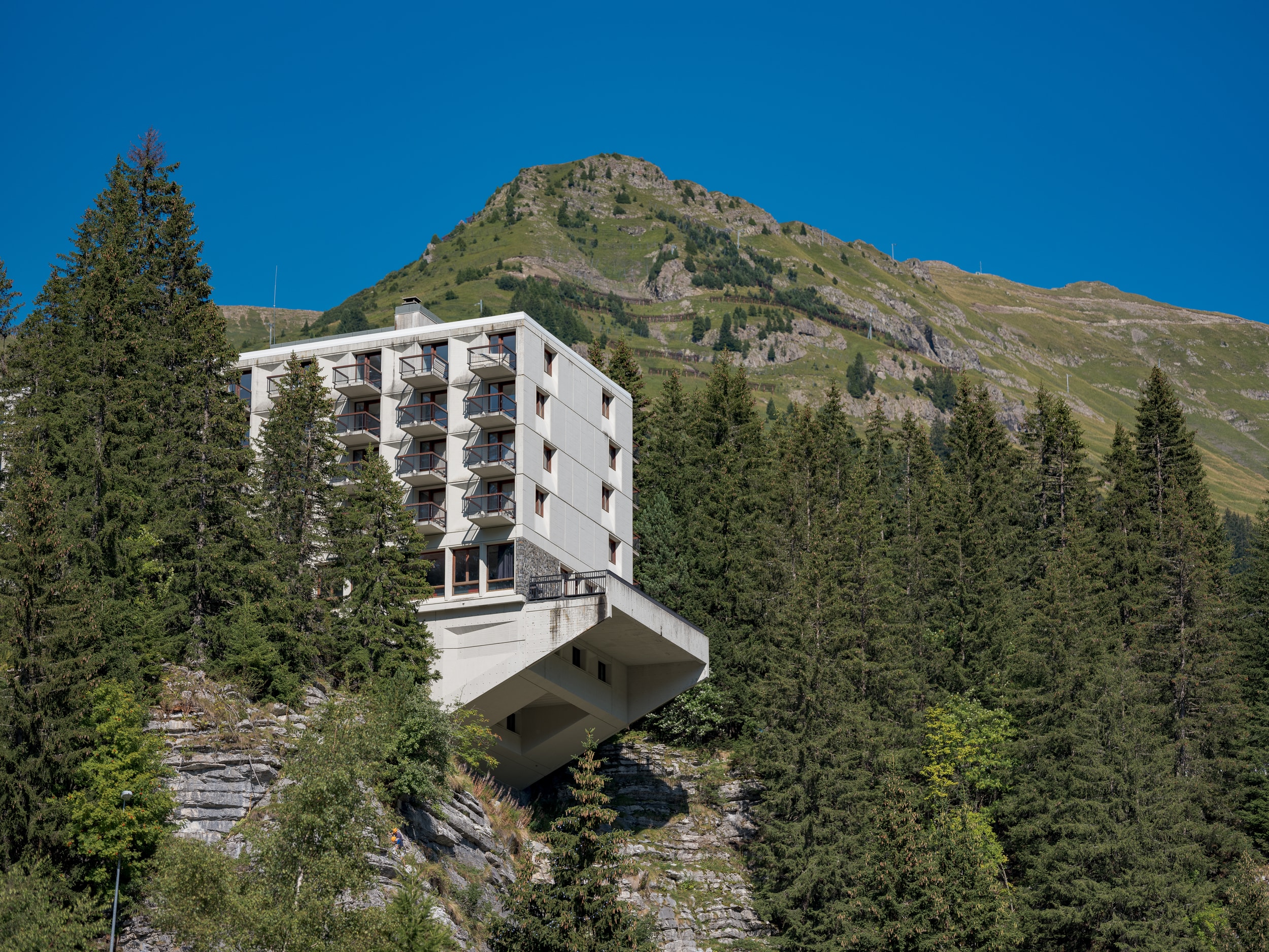 Vue de la terrasse depuis Flaine Front de Neige