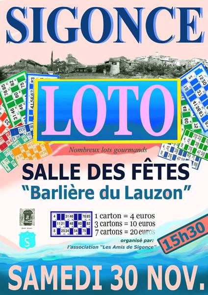 Loto des Amis de Sigonce Le 30 nov 2024