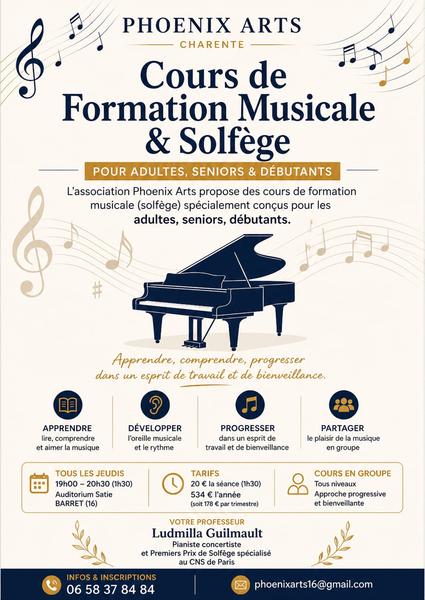 Cours de solfège à Barret - Association Phoenix Arts.