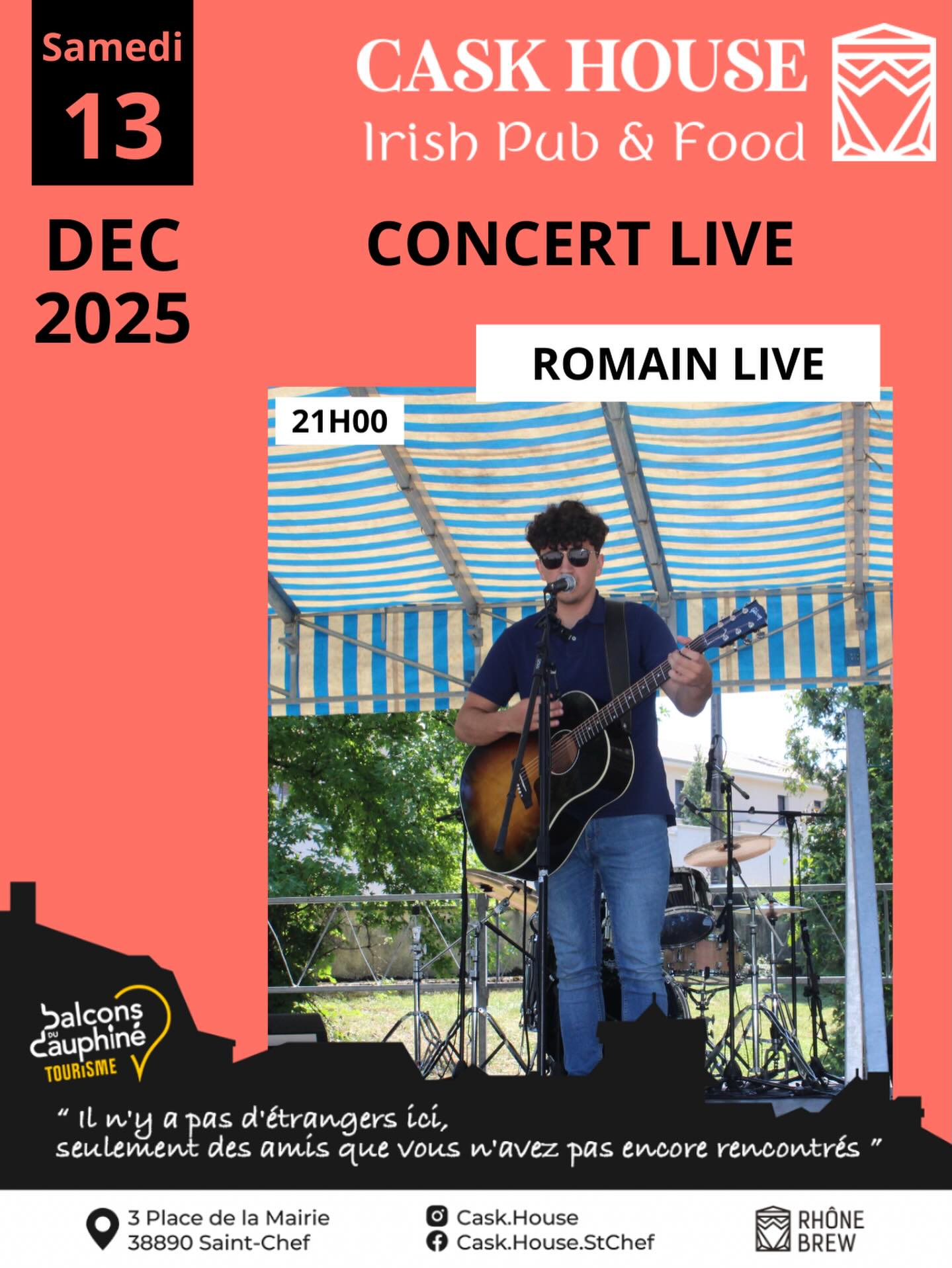 Concert au Cask House : Romain Live_Saint-Chef