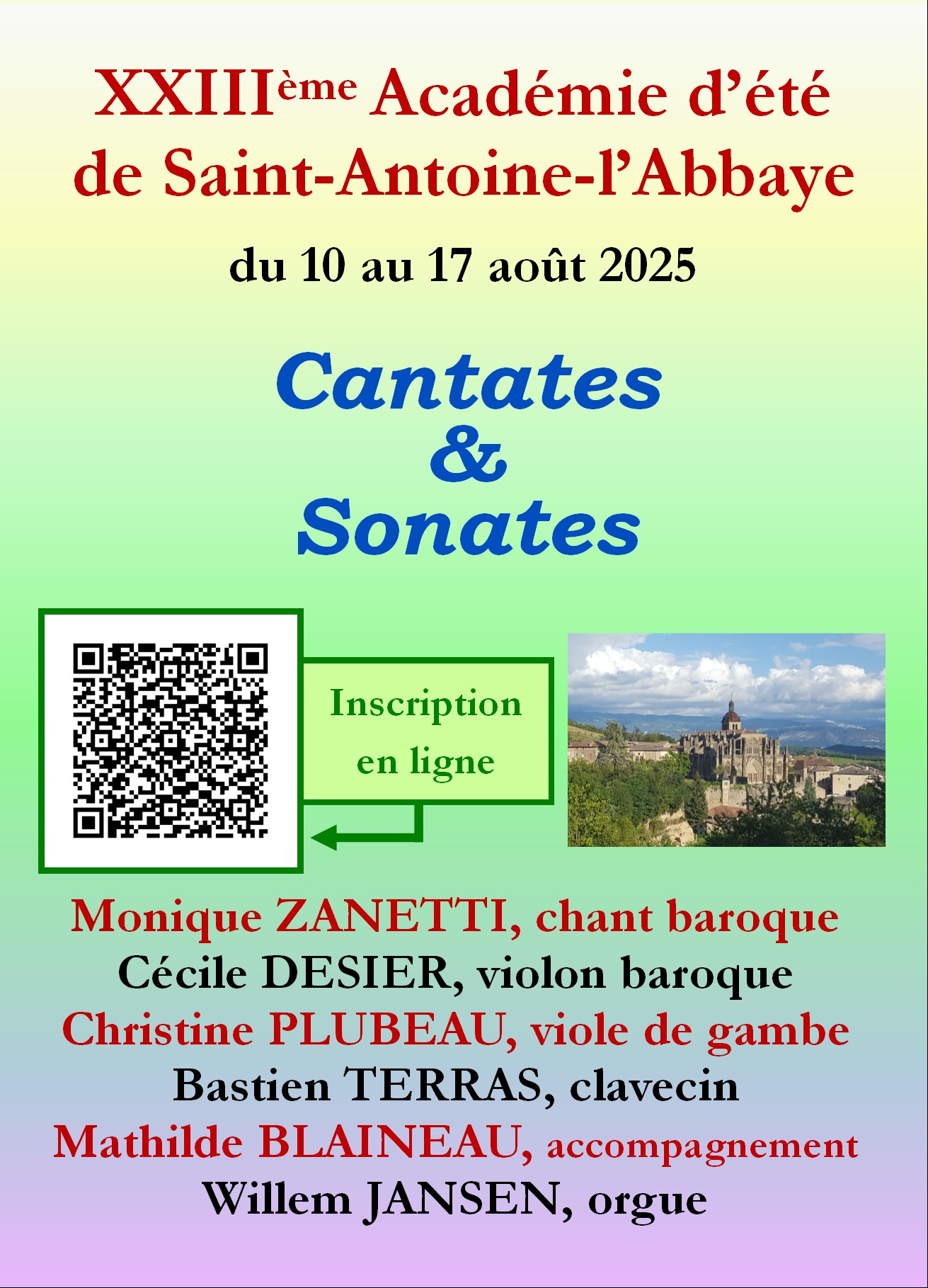 23e Académie d'été - Cantates & Sonates_Saint-Antoine-l'Abbaye
