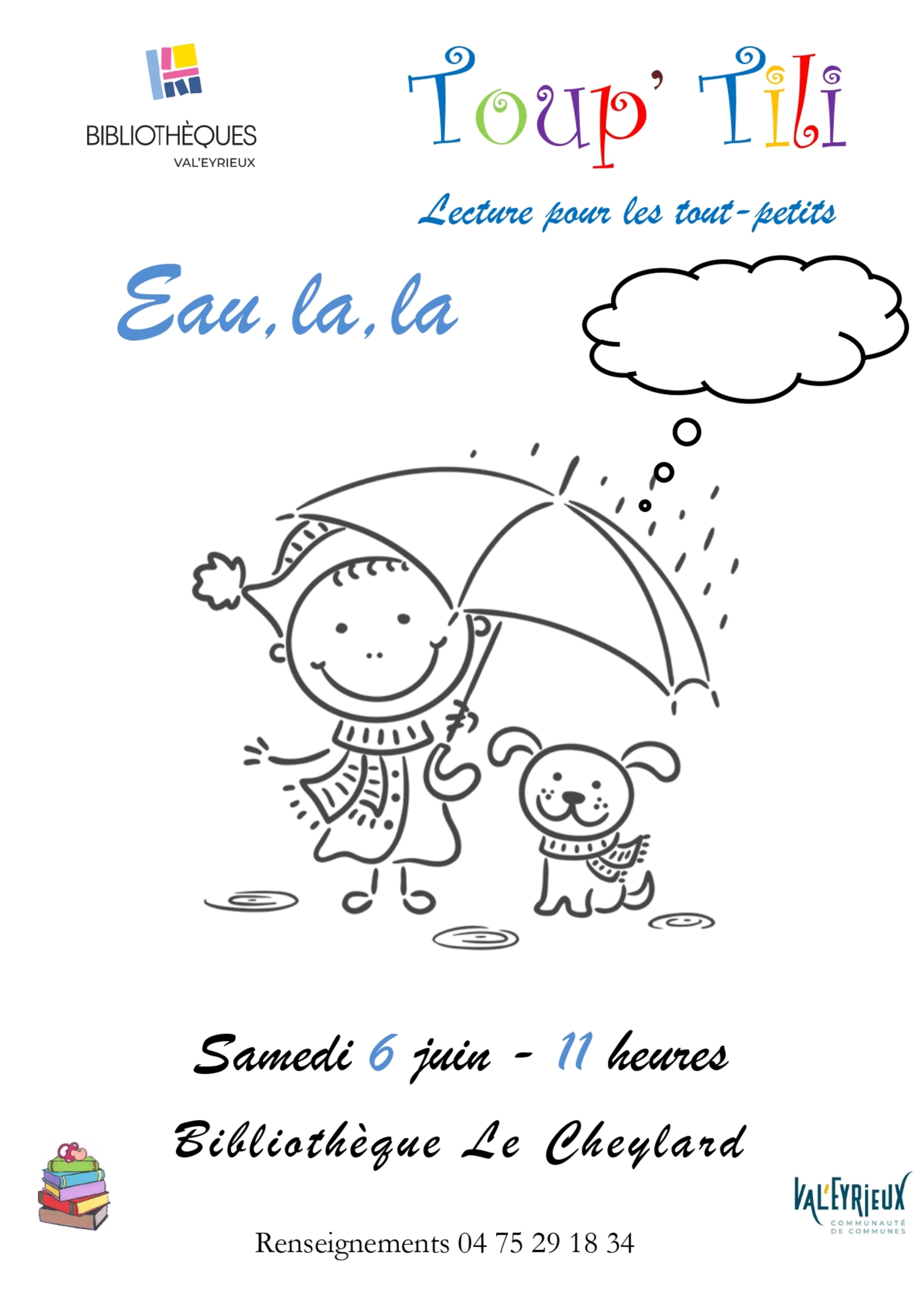 Toup'tili - lecture pour les tout-petits "Eau la, la"