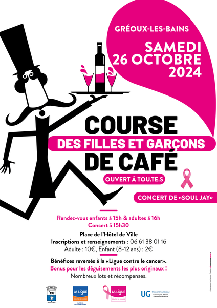 Octobre Rose à Gréoux-les-Bains : Course des Filles et Garçons de Café