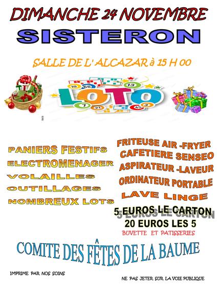 Grand loto de la Baume Le 24 nov 2024