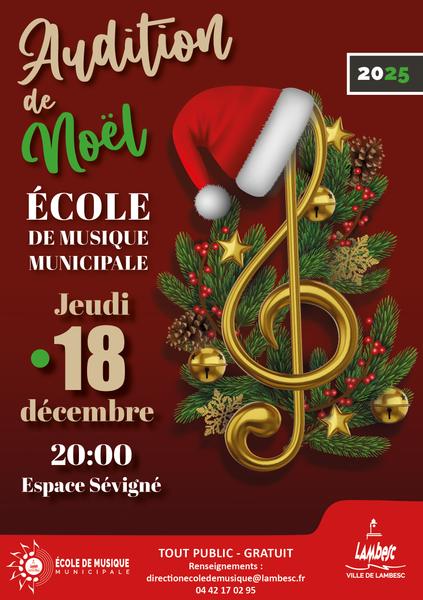 Audition de Noël de l'Ecole de Musique Municipale