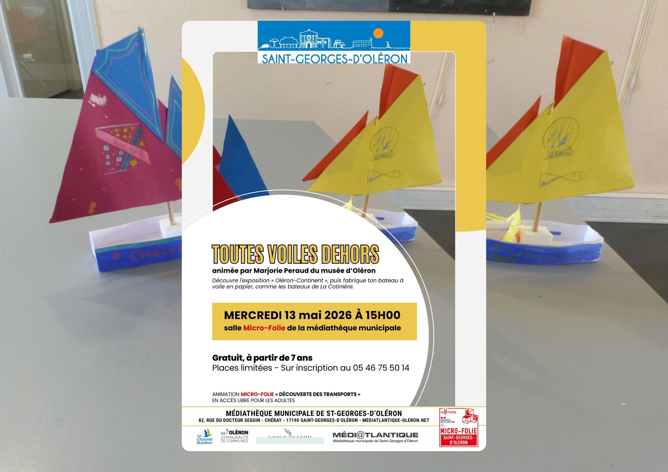 Atelier "Toutes voiles dehors" animé par Marjorie Peraud du musée d’Oléron