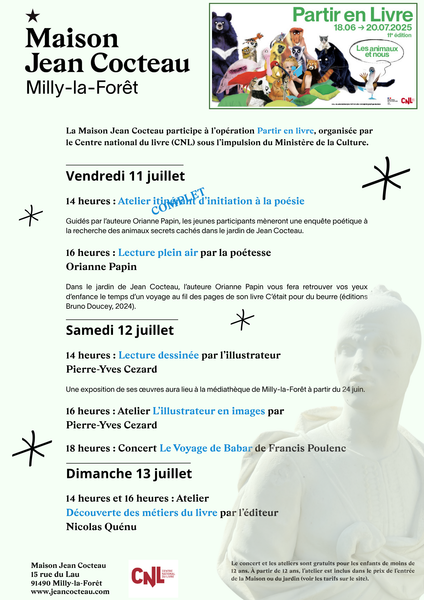 Partir en Livre à la Maison Jean Cocteau