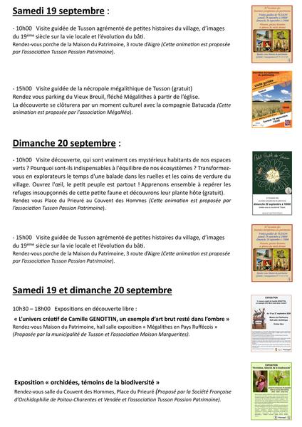 Journées Européennes du Patrimoine : Visite guidée de Tusson
