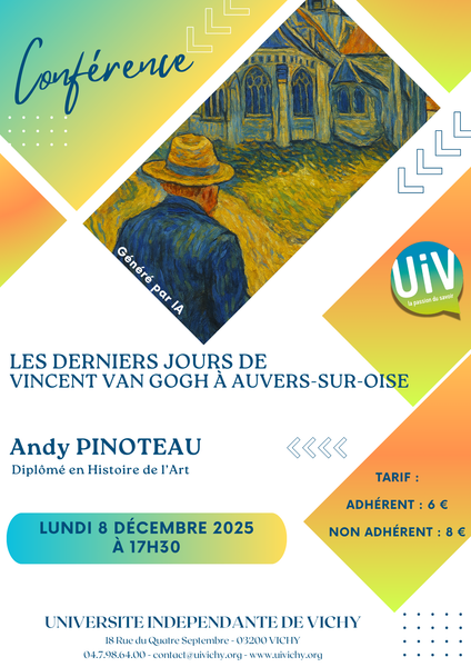 Conférence "Les derniers jours de Vincent Van Gogh à Auvers-sur-Oise"