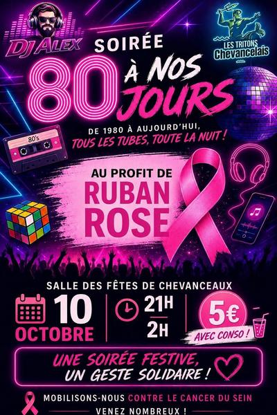 Soirée 80 à nos jours "Ruban Rose"