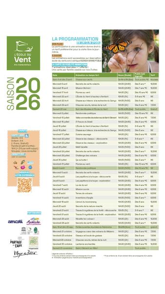 Horaires L'École du vent