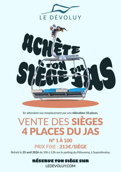 Achète un siège du télésiège du Jas 