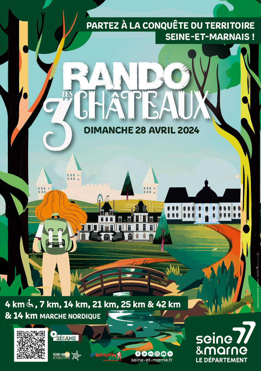 Affiche Rando des 3 châteaux - © Département de Seine-et-Marne