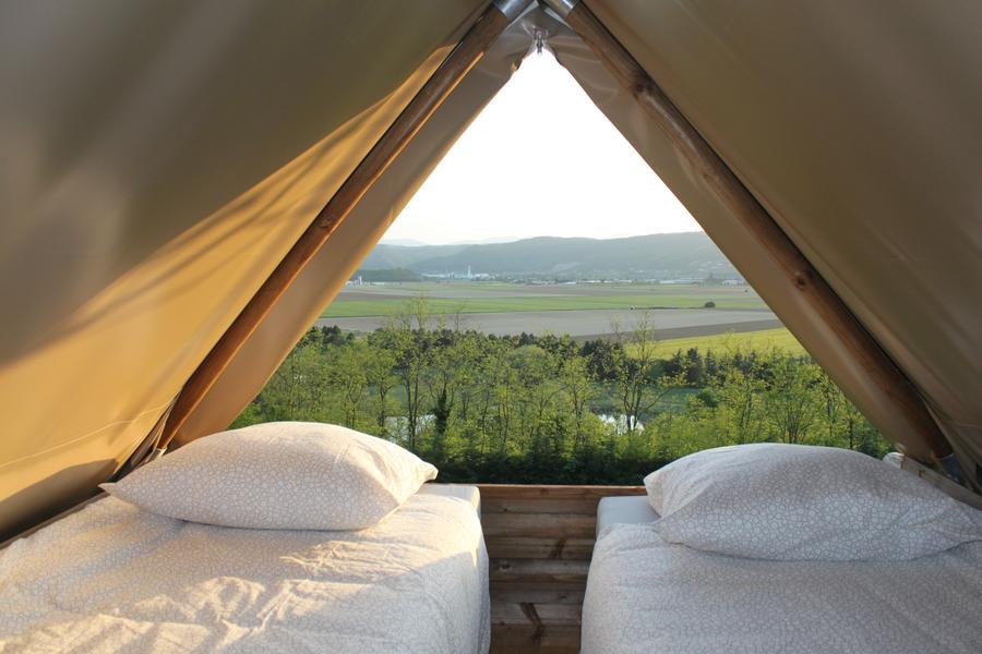 Vue vallée Rhône camping senaud