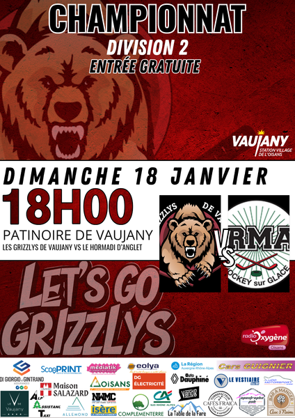 Match de Hockey D2 : "Les Grizzlys de Vaujany" VS "Le Hormadi d'Anglet"