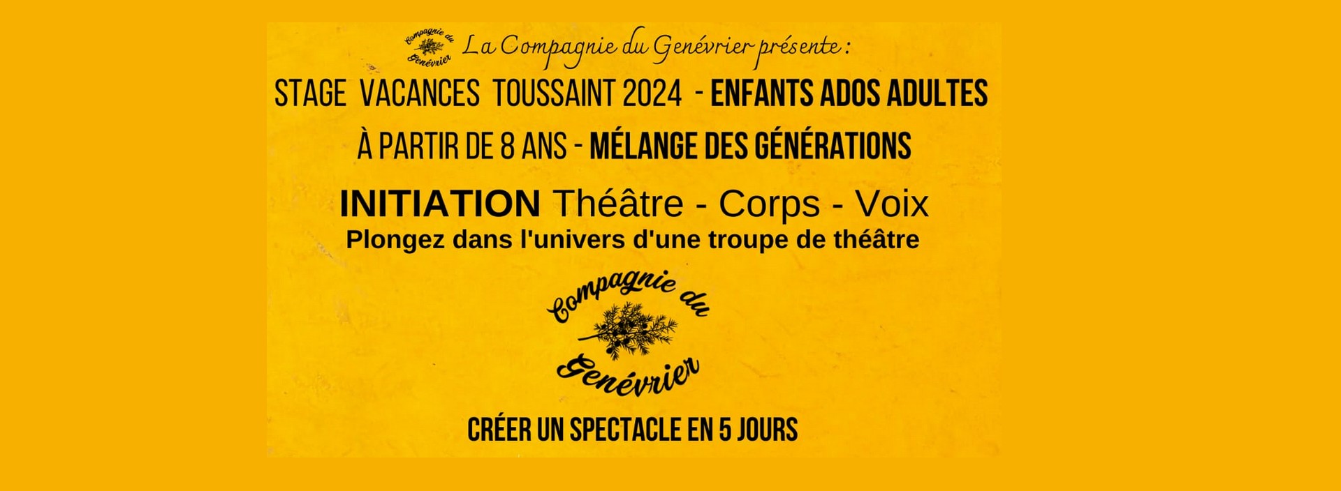 Initiation pour les vacances de la Toussaint - Théâtre, corps et voix