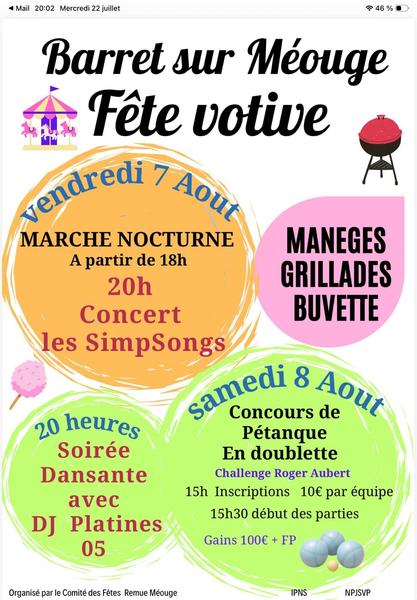 Fête votive de Barret-sur-Méouge