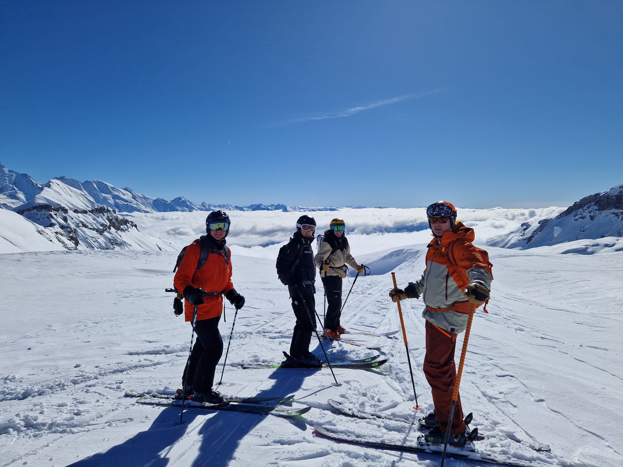 Guided downhill skiing outing