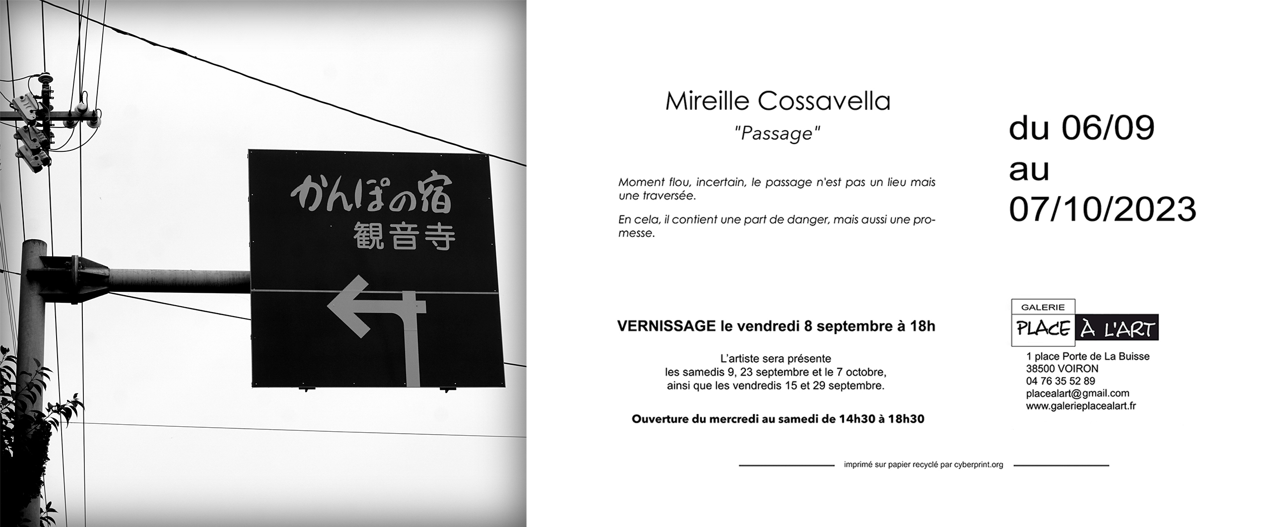 Exposition «Mireille Cossavella : Passage»