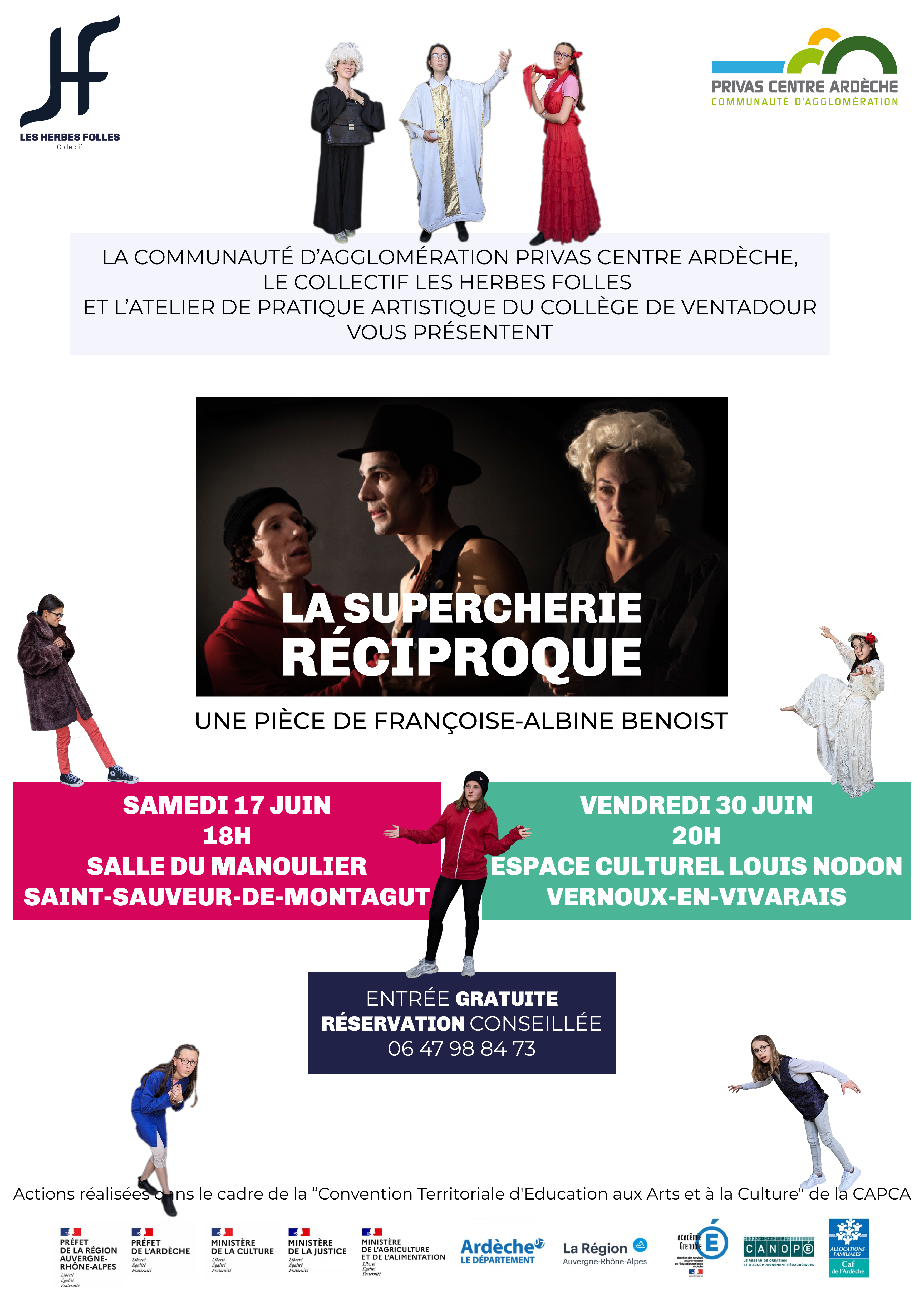 Events…Put it in your diary : Représentation théâtrale La Supercherie Réciproque - restitution des élèves du collège Bernard de Ventadour