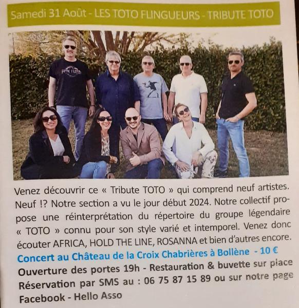 Piano dans les vignes – Les Toto Flingueurs – Tribute Toto - Bollène