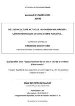 "De l'agriculture actuelle au jardin nourricier"_Maclas