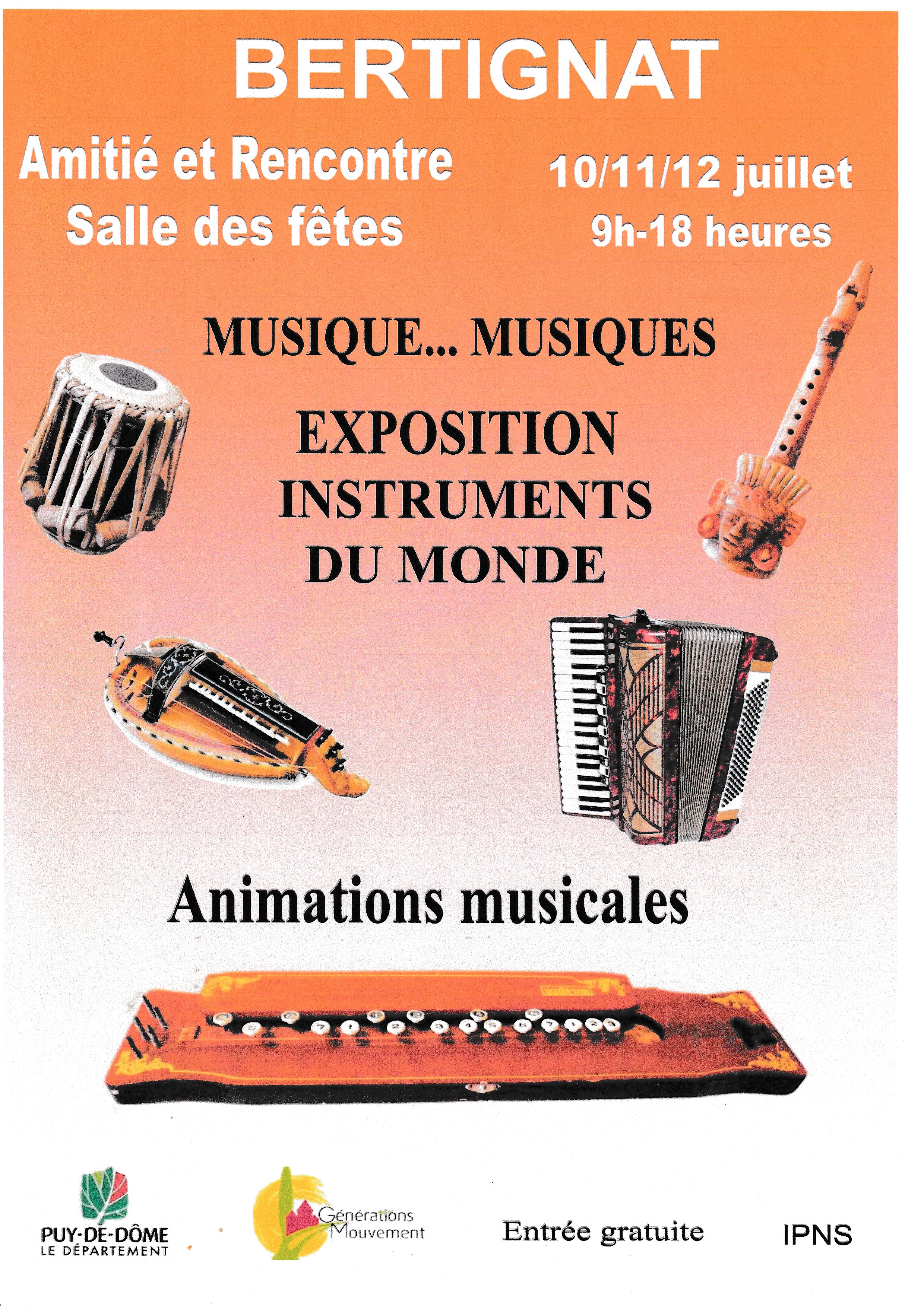 « Musique… Musique », exposition et animation // Bertignat