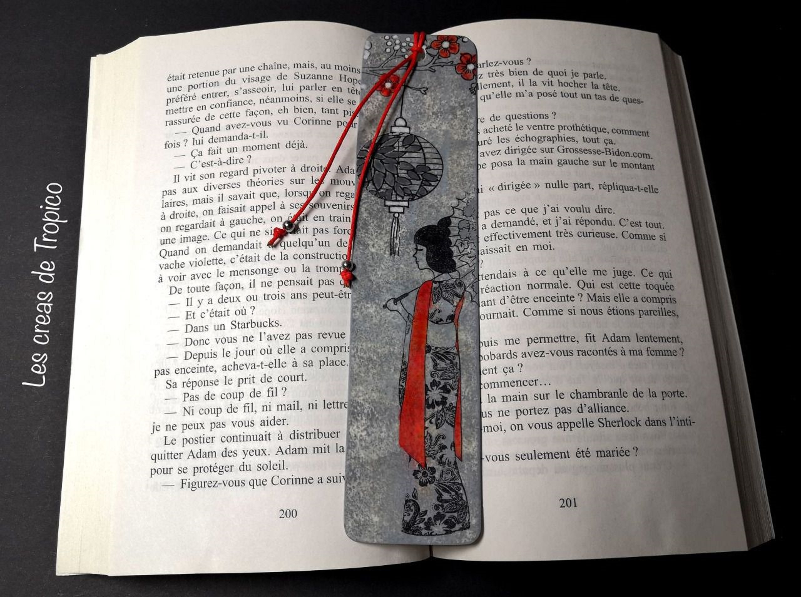 MARQUE PAGE GEISHA ROUGE