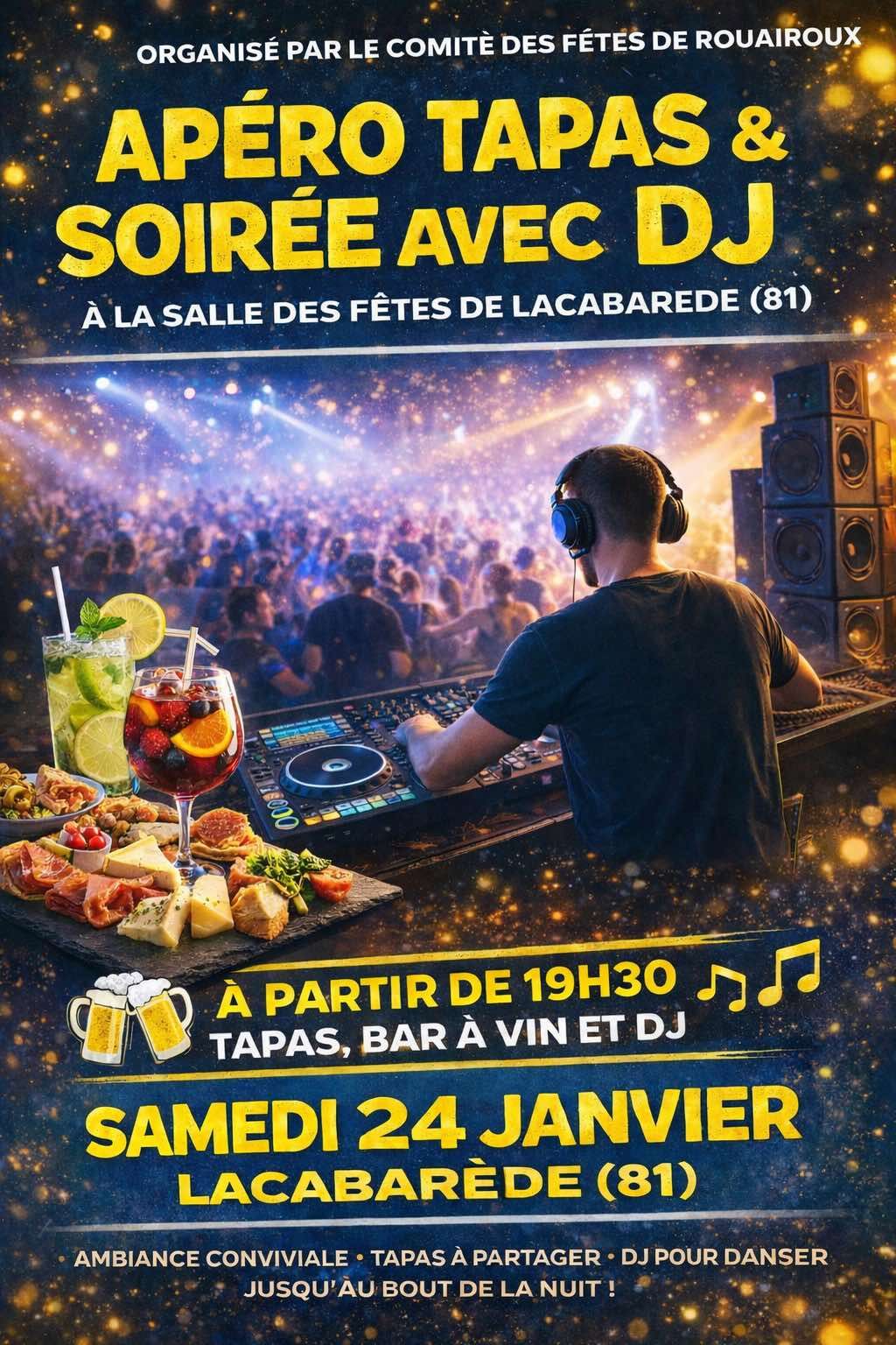 Apéro tapas & soirée DJ_Lacabarède
