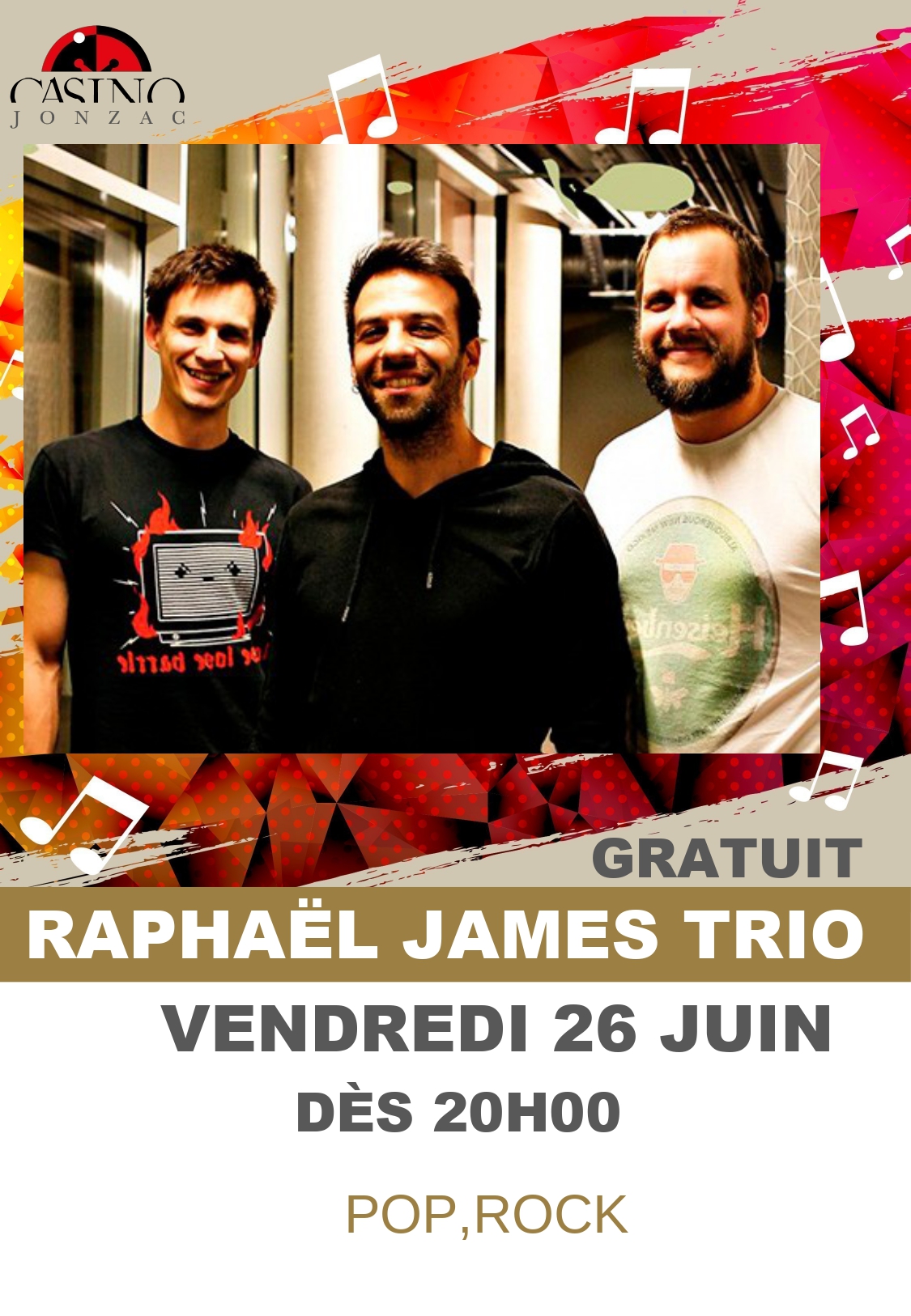 Concert Raphaël James trio au Casino