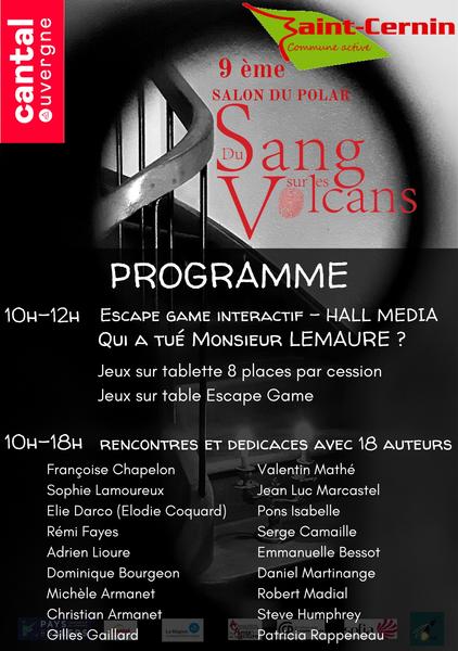 9ème salon du polar, du sang sur les volcans_Saint-Cernin