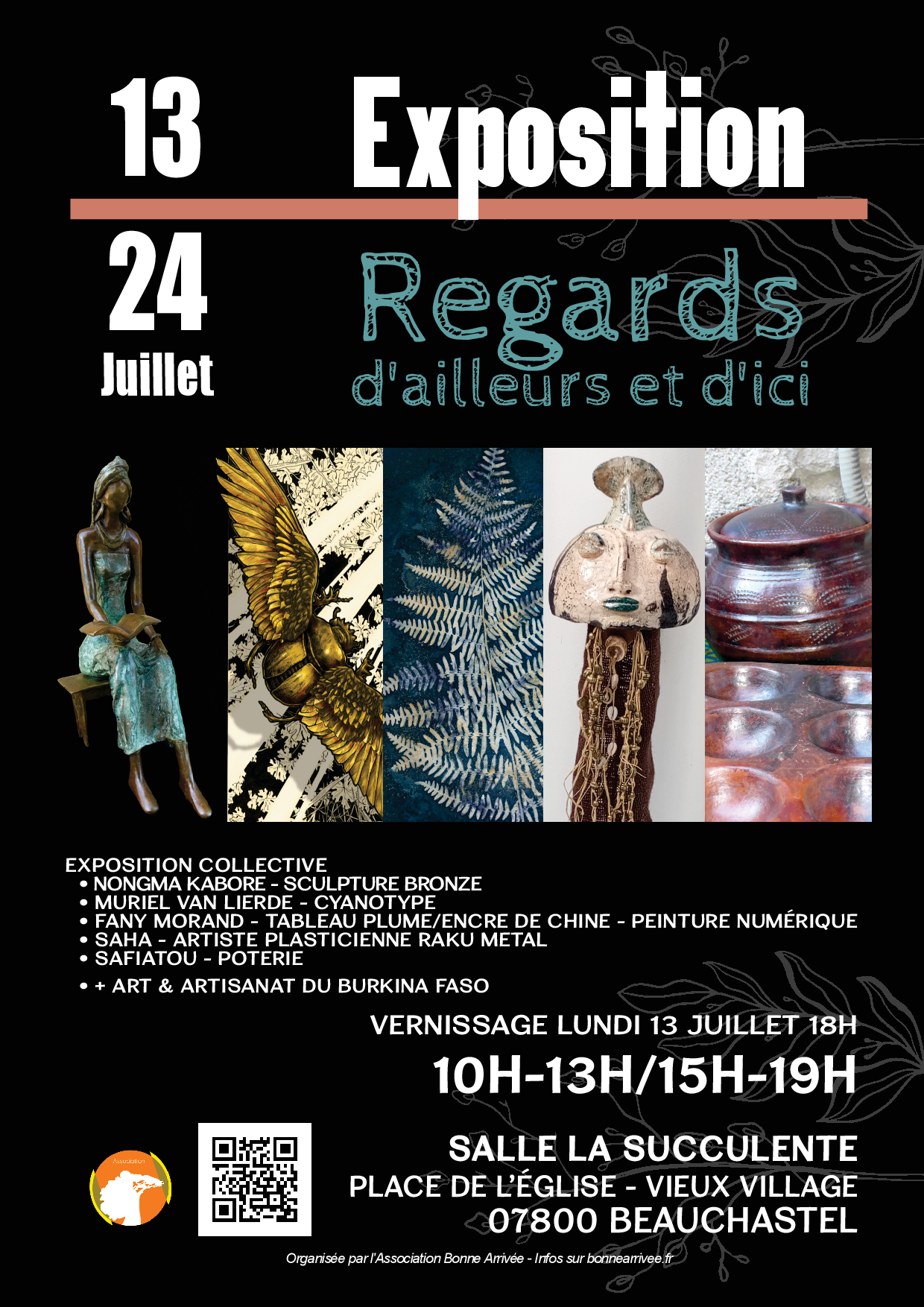 Vernissage de l'exposition collective "Regards d'ailleurs et d'ici" (diverses œuvres)