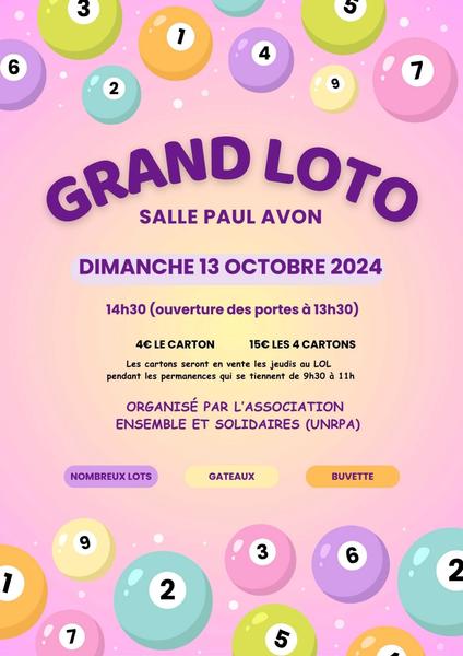 Affiche grand loto UNRPA Le Teil